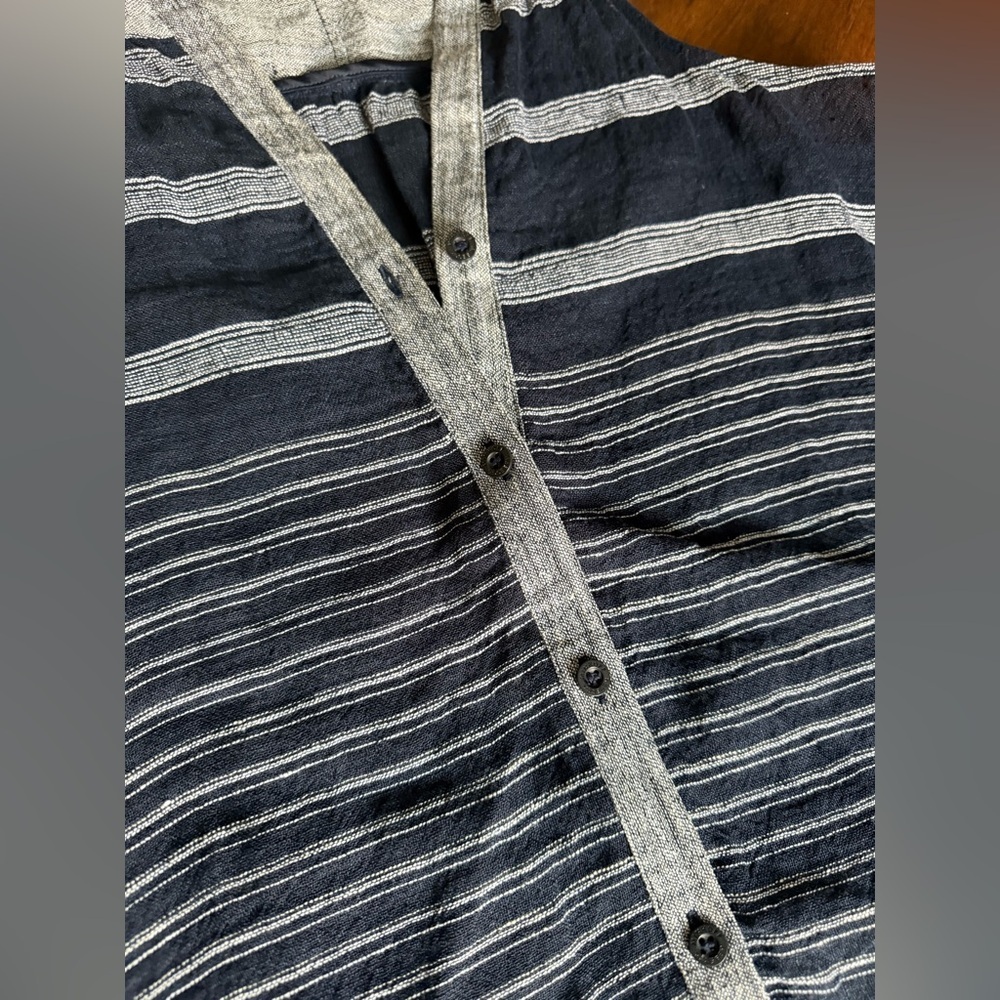 Rebecca Minkoff Maui Navy Linen Blend Vest size small - Picture 5 of 6